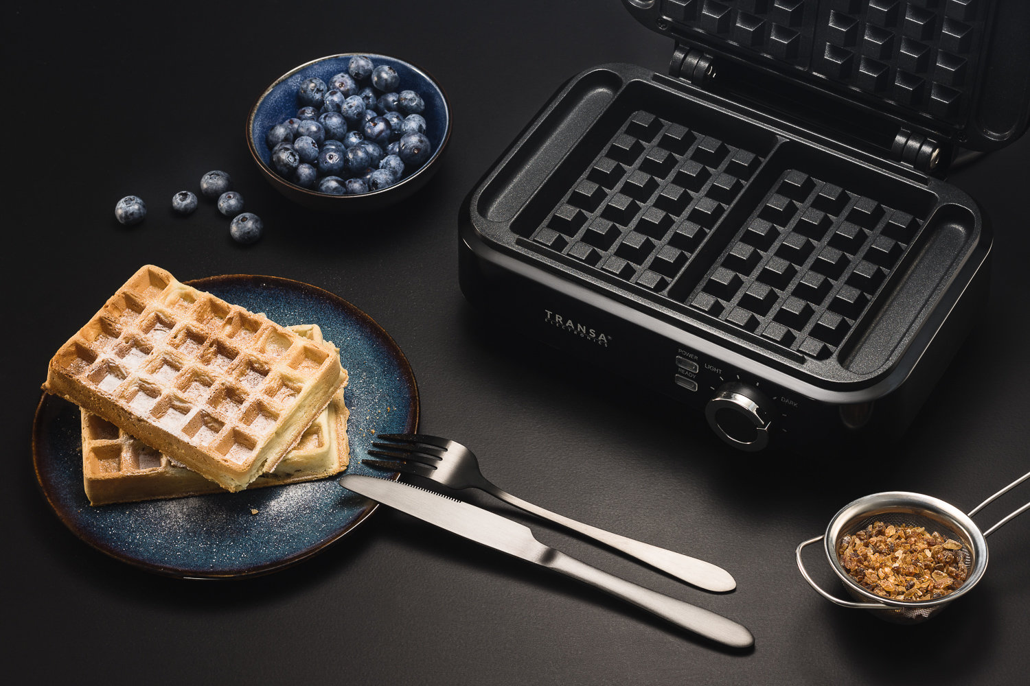Gofrownica TwoWaffles 1500W Transa Electronics do dwóch gofrów